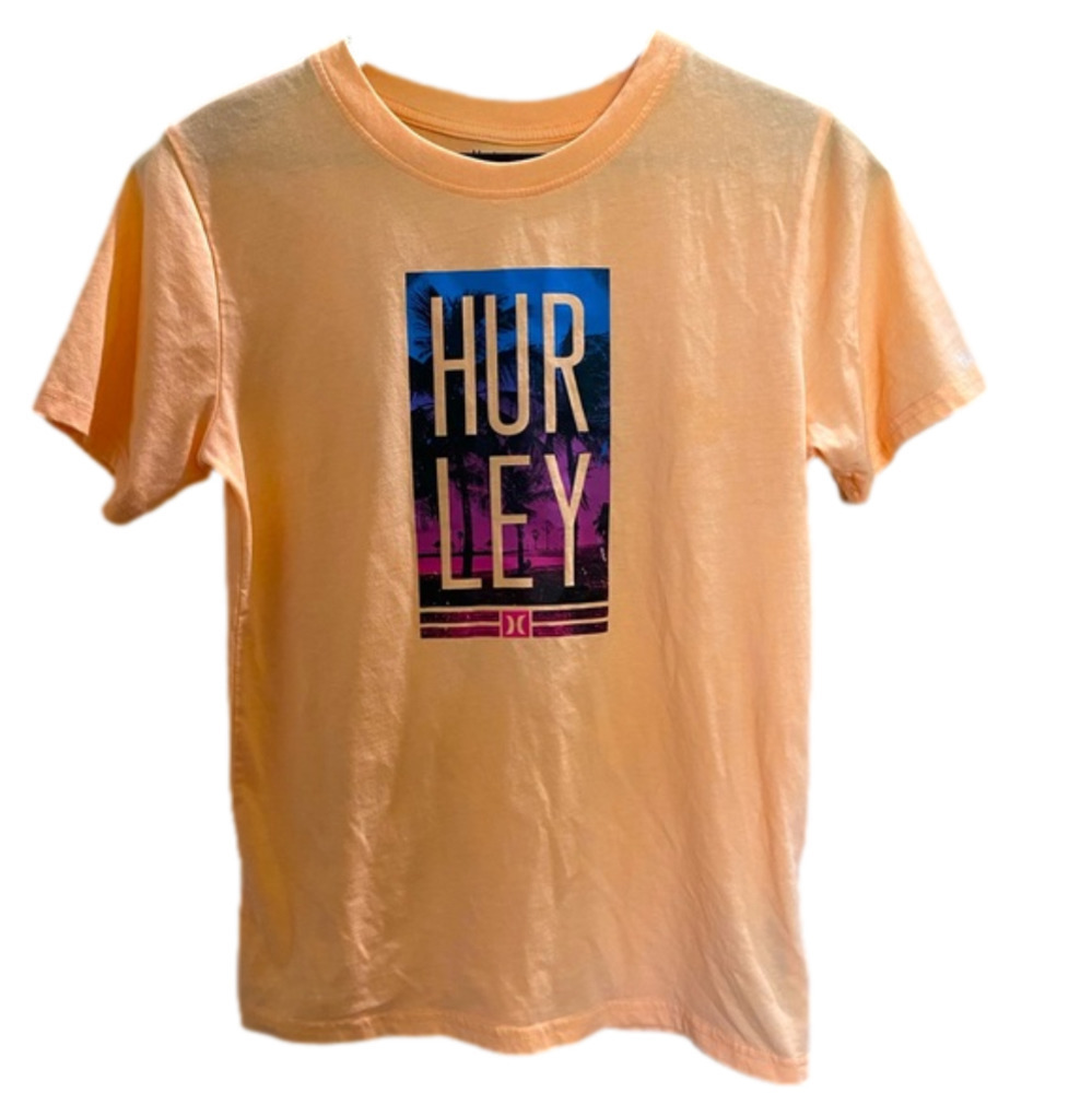 T-Shirt Hurley Unisex Graphic Orange Youth 12-13 Yr Old Size L.